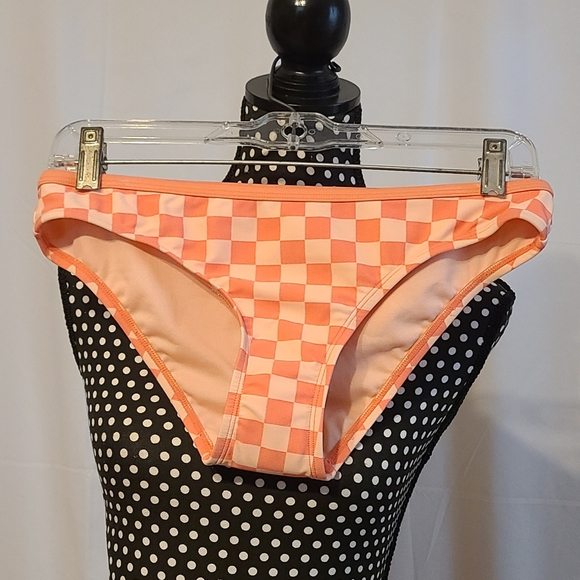 Kona Sol Other - Kona Sol Pink/Peach Checkered Hipster Swimsuit Bottom